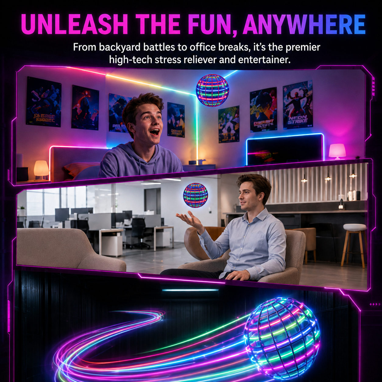 Flying Orb Ball — LED Boomerang Hover Toy